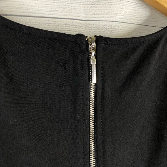 Carmen Marc Valvo Size Large LBD Black Studded Sleeveless Party Dress Stretch - Picture 7 of 8